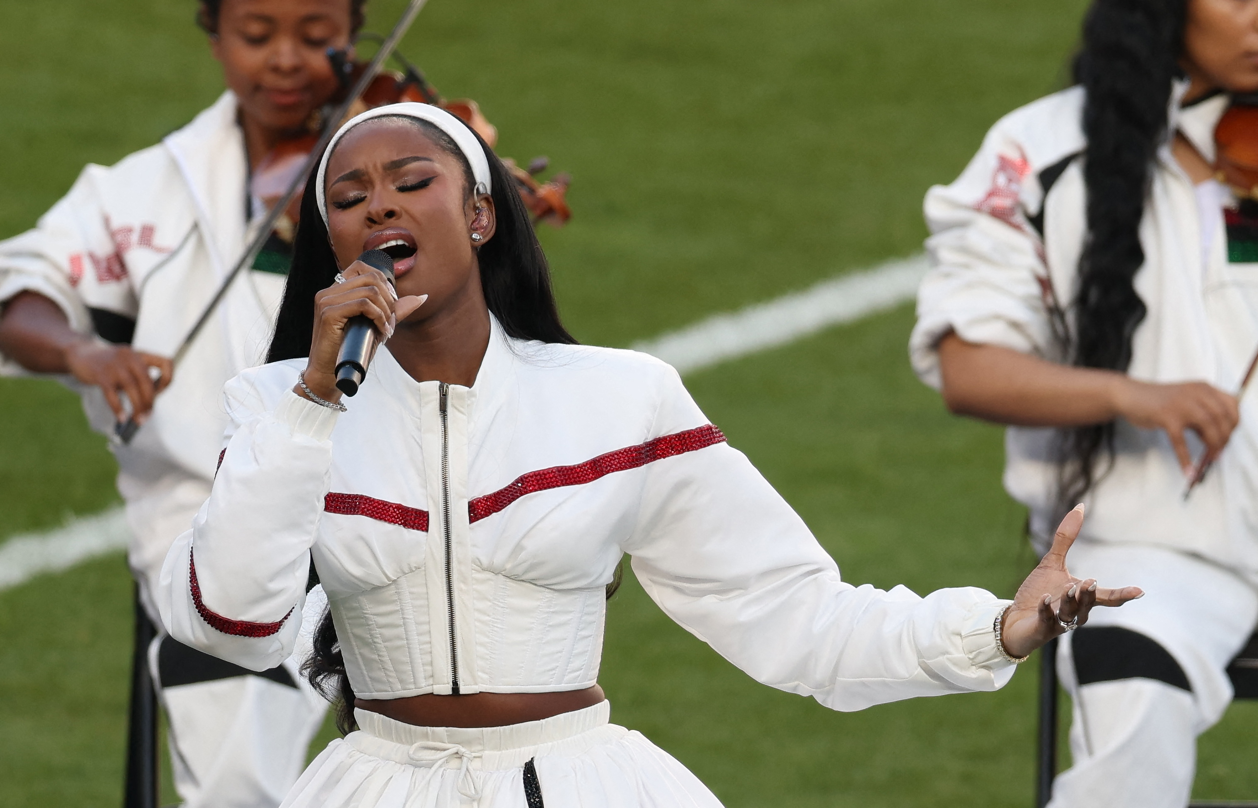 Grammy winner Coco Jones performs the ‘Black national anthem' ahead of Super Bowl