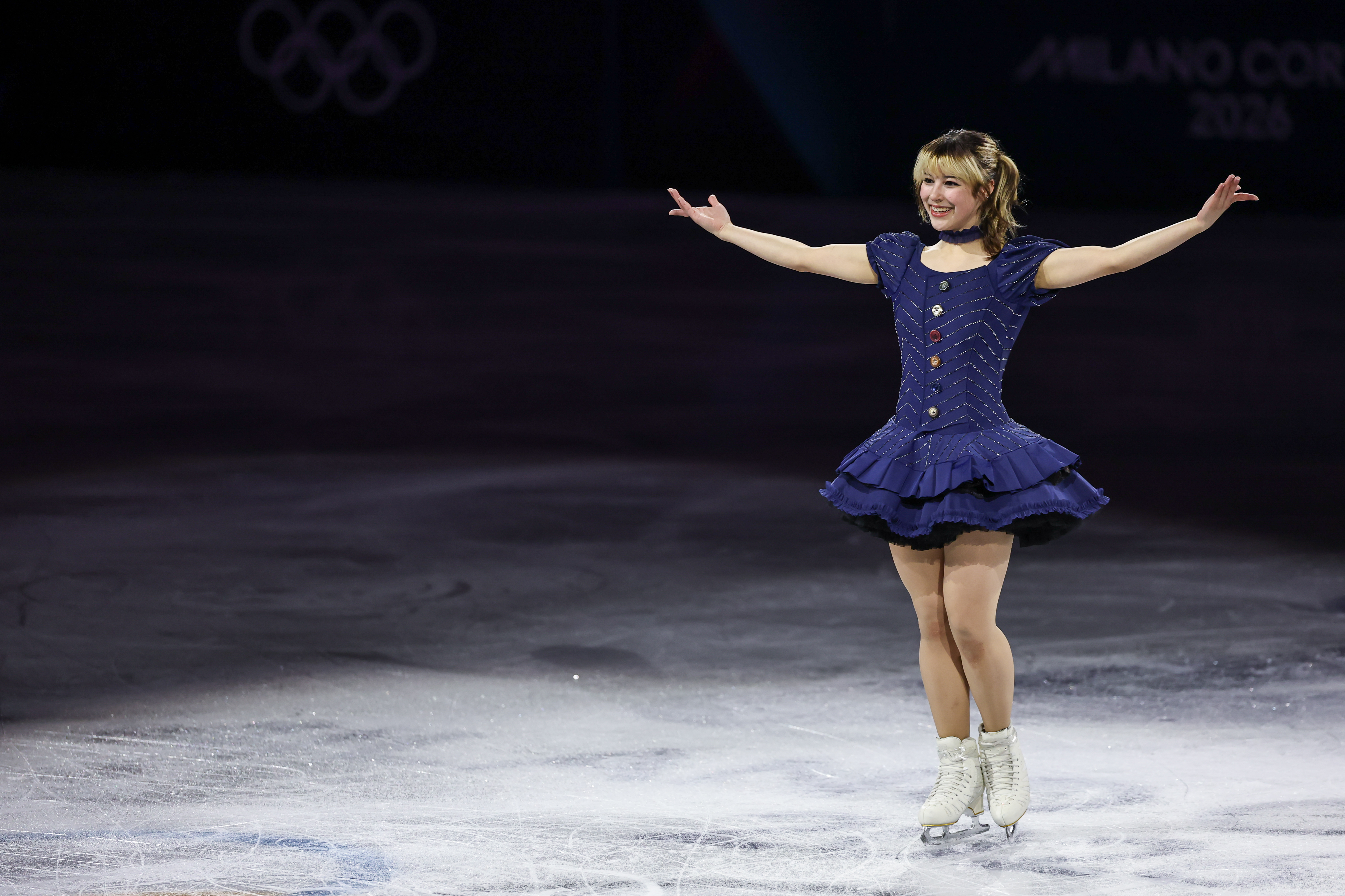 Alysa Liu of Team United States performs in the Women Single Skating routine during a Figure Skating Exhibition Gala.