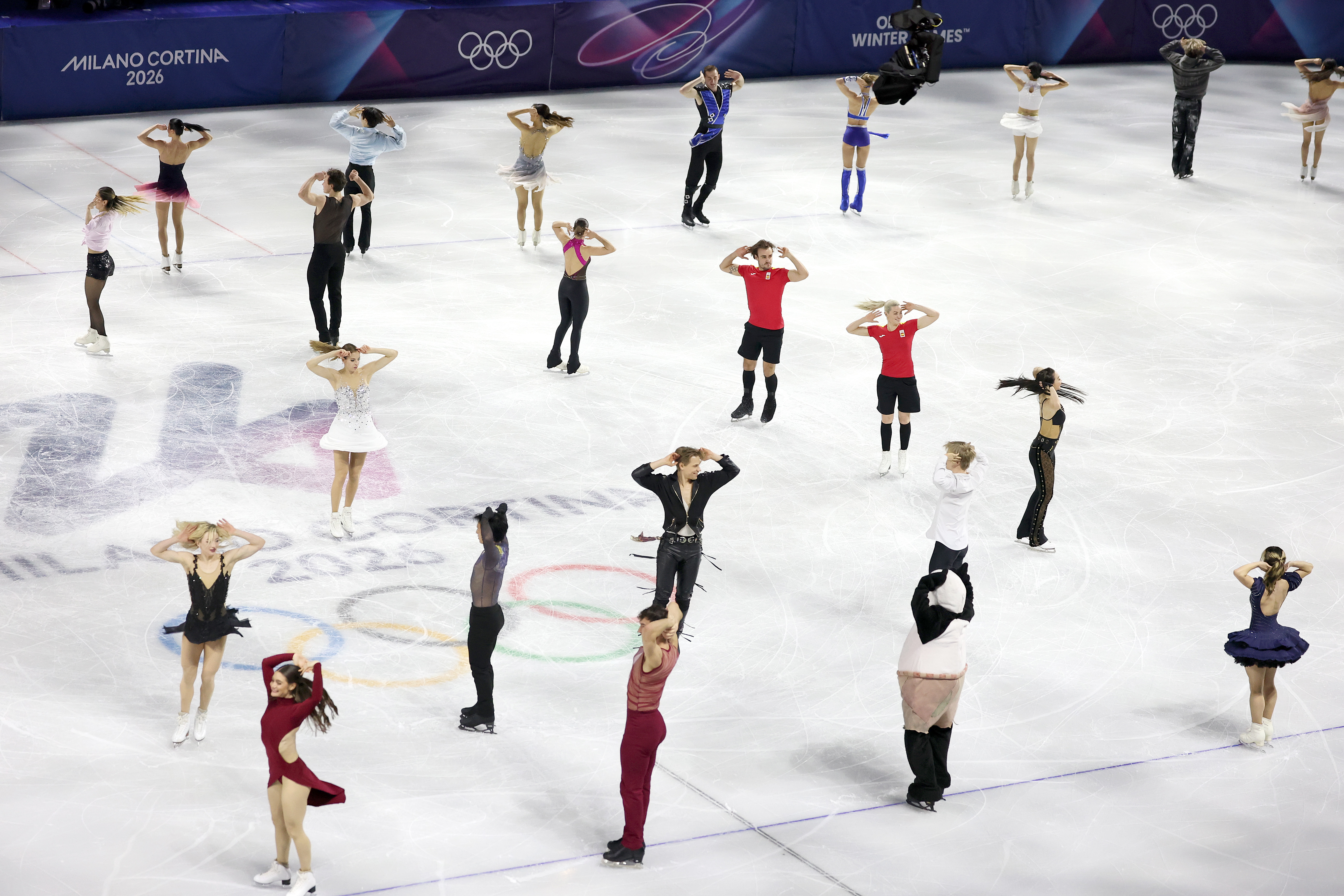 Athletes perform during the Figure Skating Exhibition Gala.