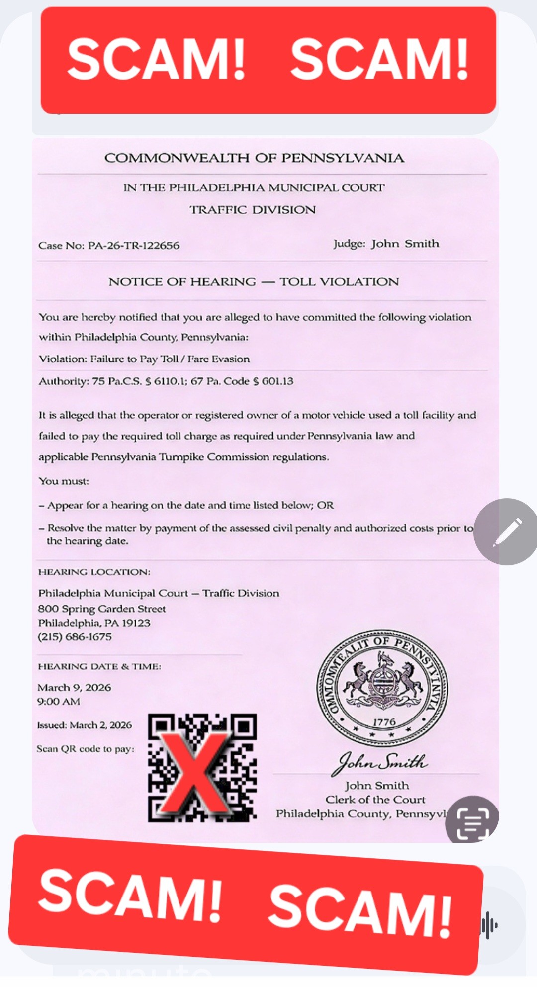 Philadelphia Courts issues fraud alert due to toll text scam - NBC10 ...