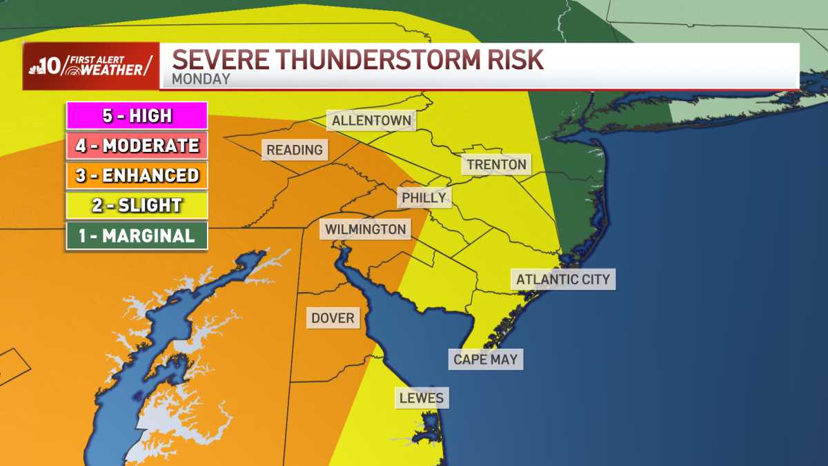 Image for Heavy rain, damaging winds, tornado potential for Philadelphia region on Monday