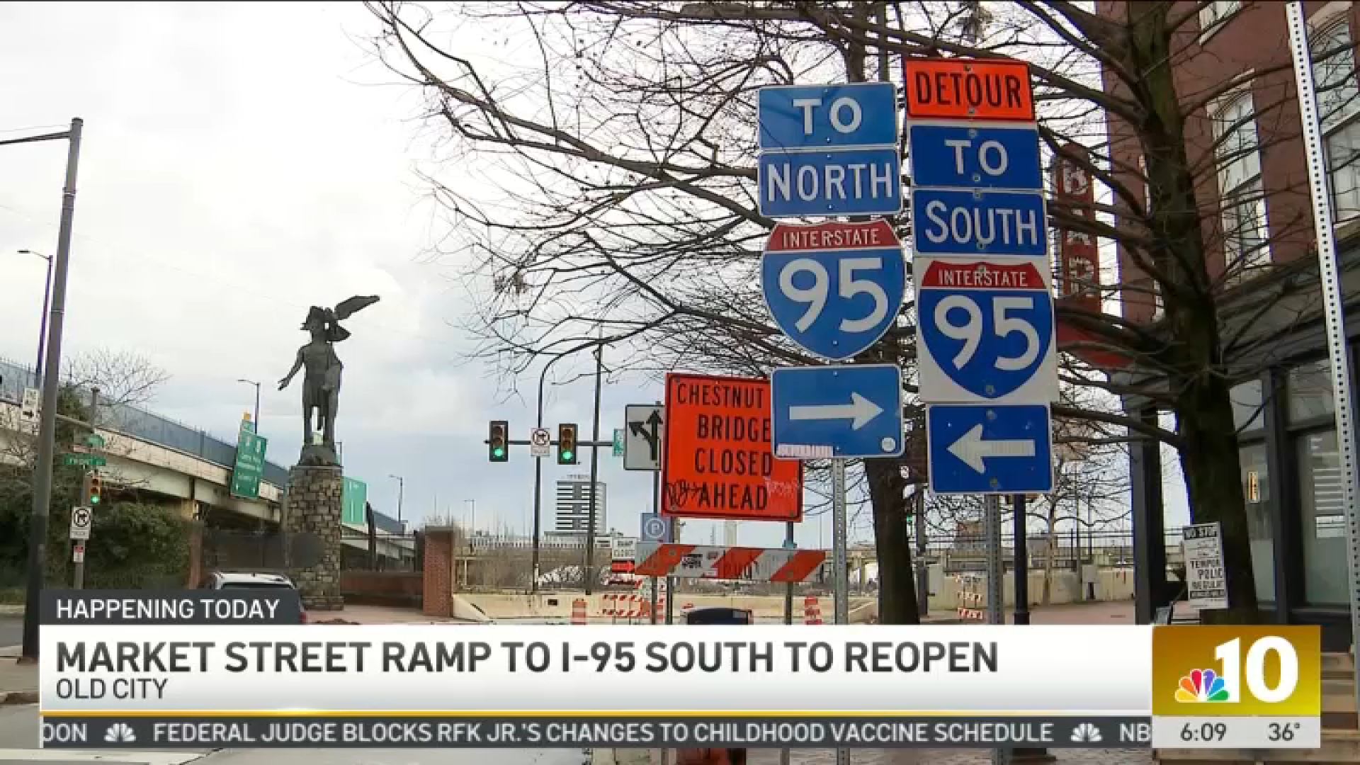 Market Street ramp to I-95 South in Old City to reopen