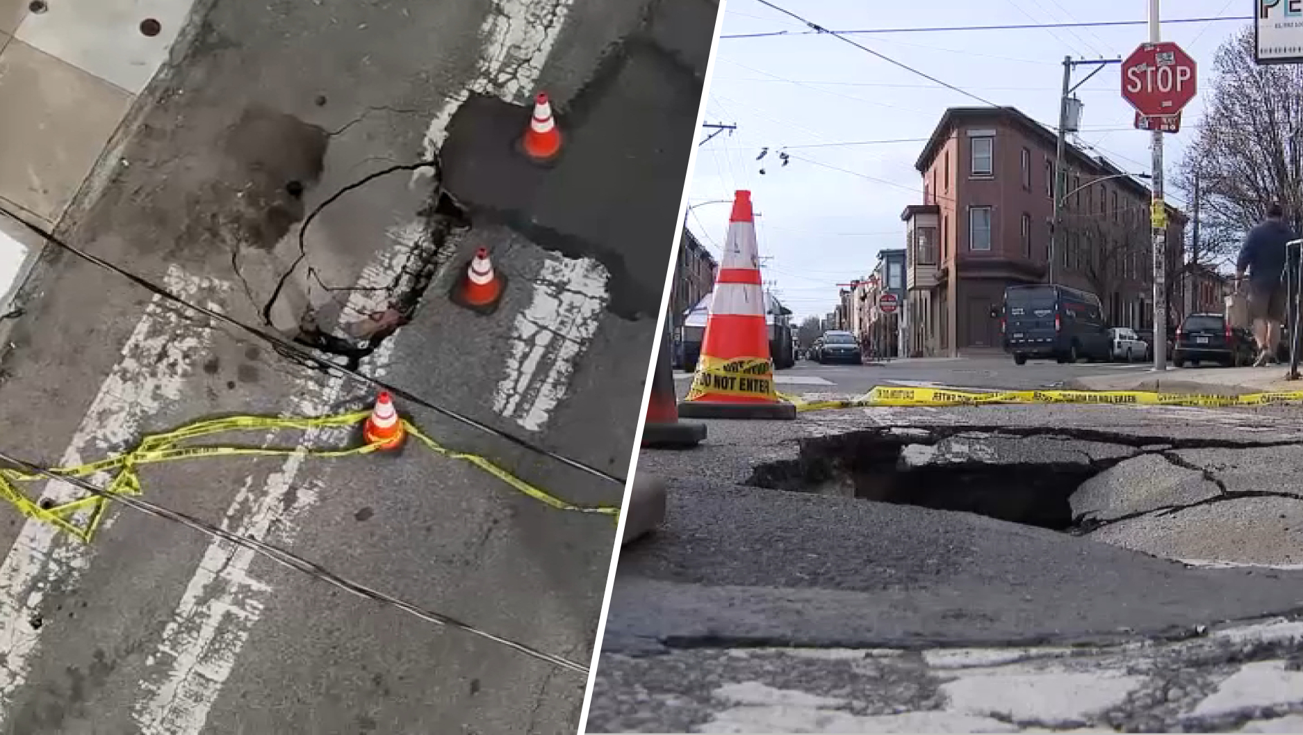 Neighbors concerned for safety after large sinkhole opens up in Fishtown