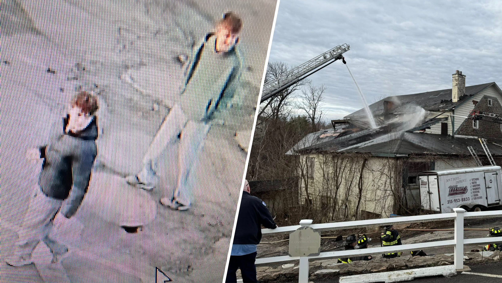 Pair sought after fire tears through property on Buck Road in Northampton Twp.