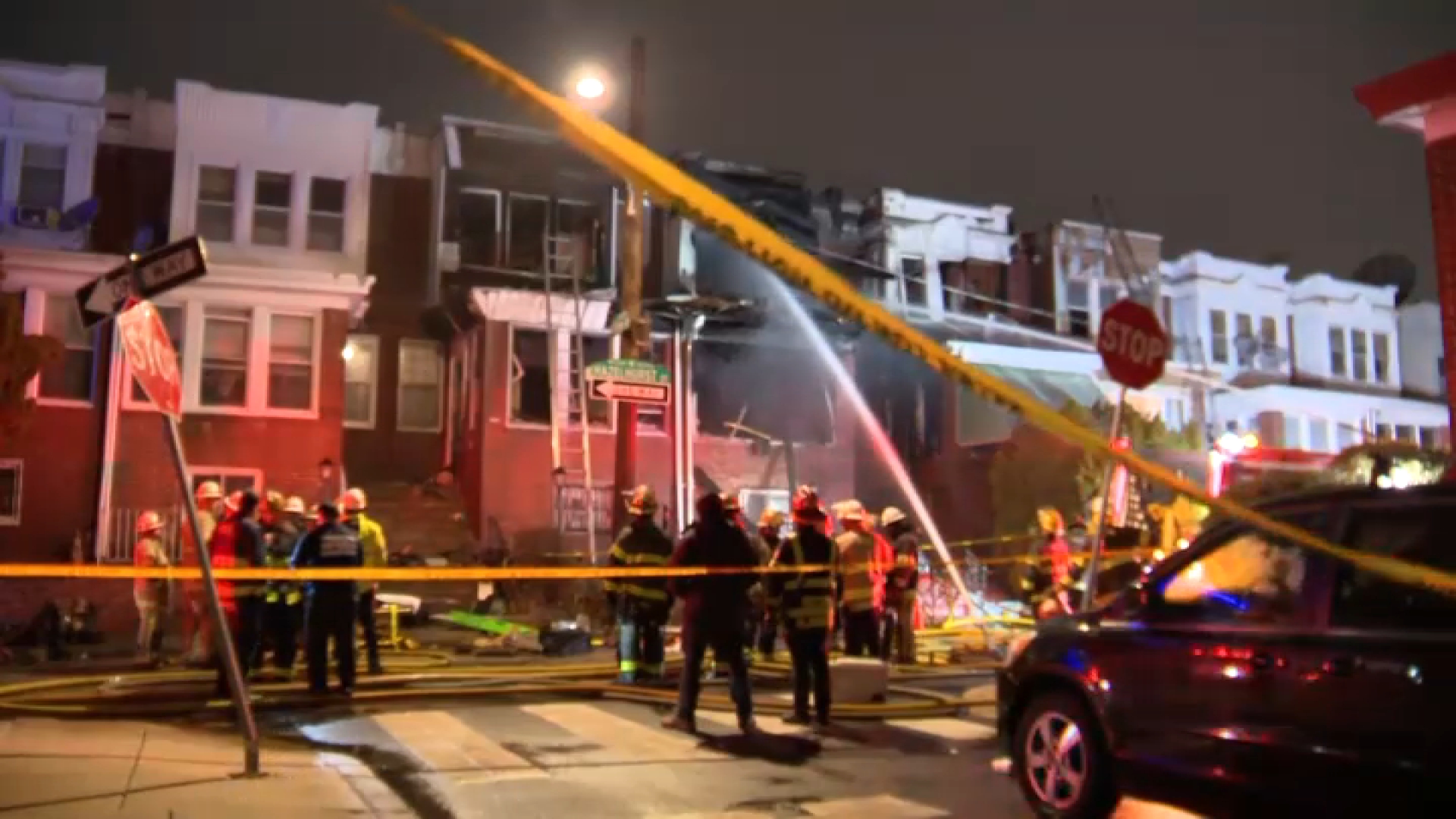 Rowhome fire in Wynnefield