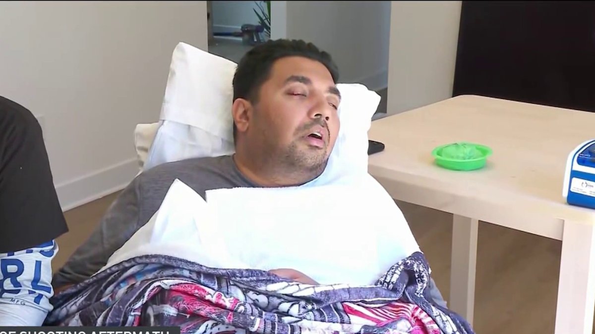 Man who was paralyzed by off-duty cop in road rage shooting returns ...