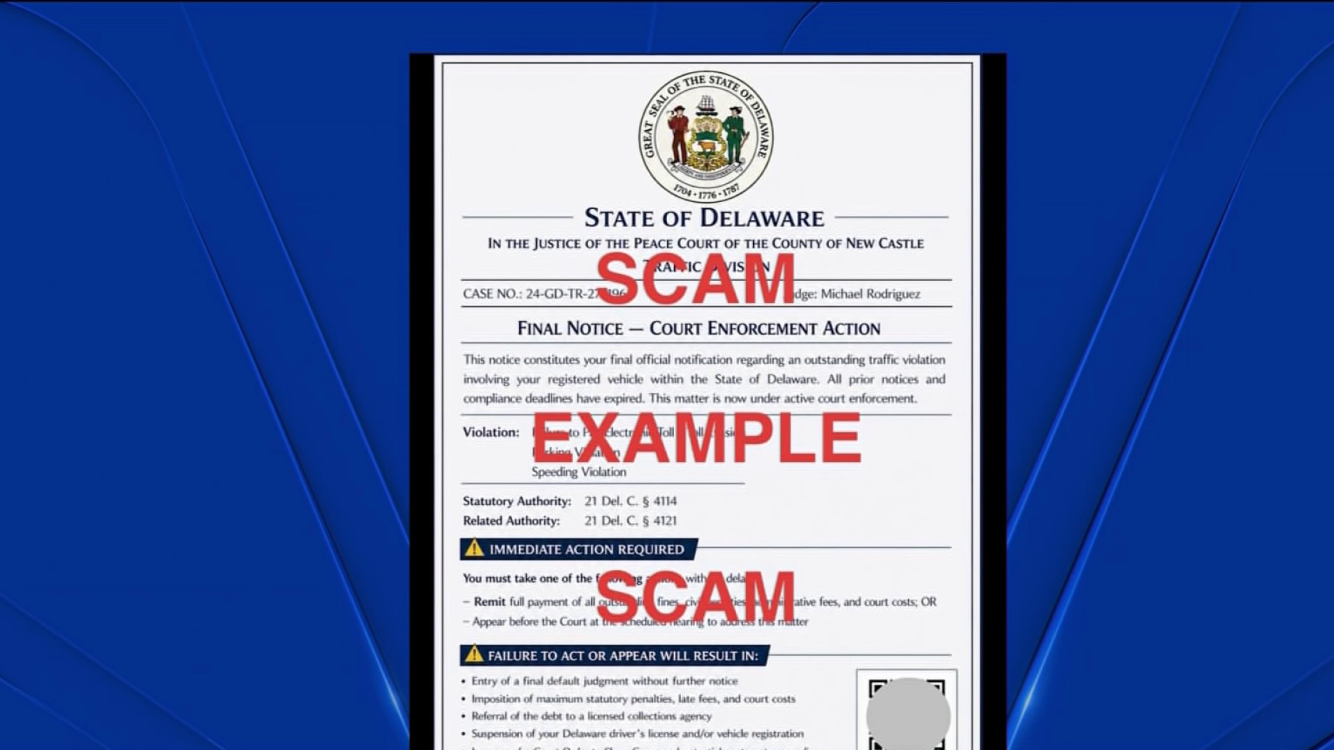 Delaware officials warn of text scam demanding court payment