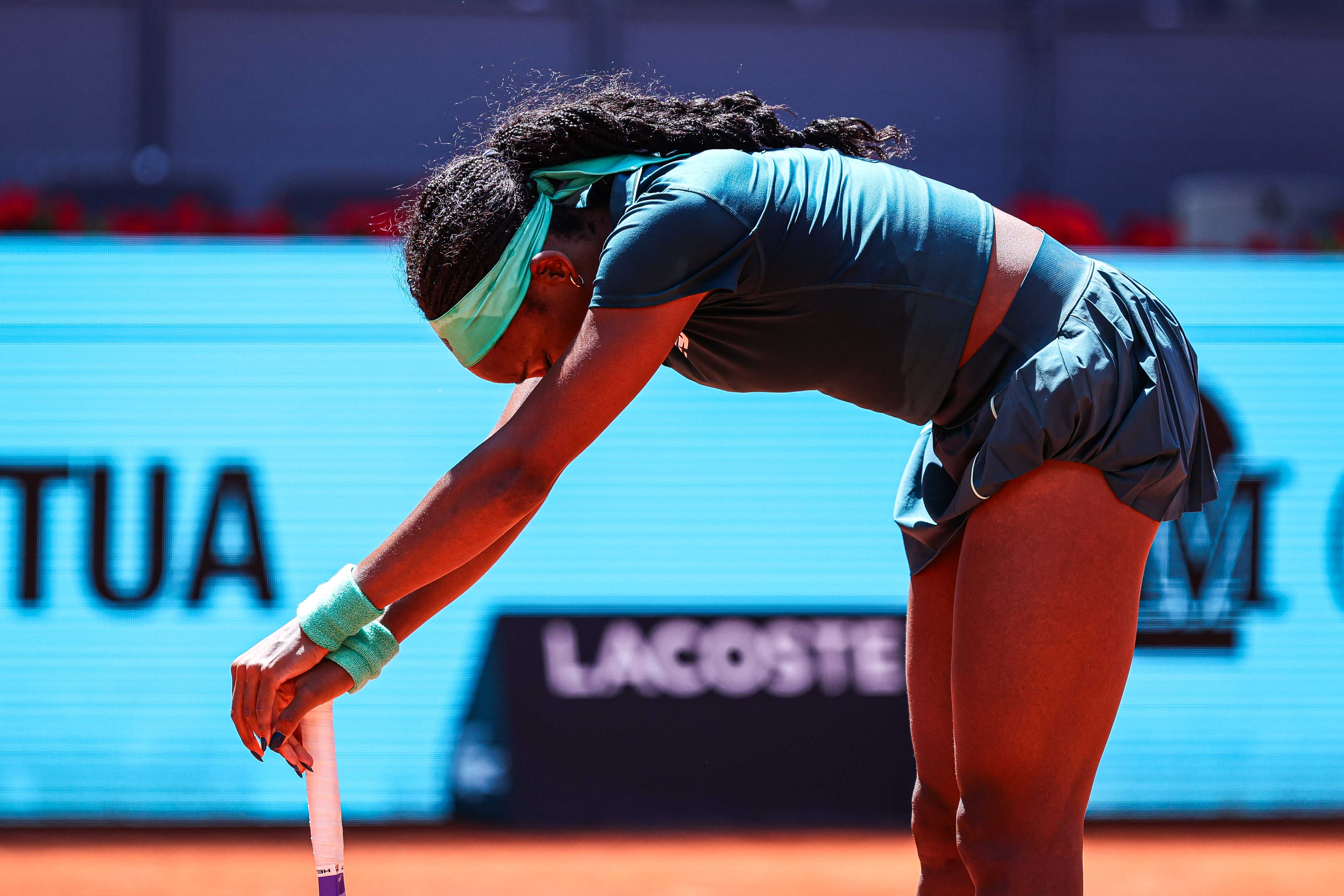 Coco Gauff overcomes vomiting on court to beat Sorana Cirstea at Madrid Open