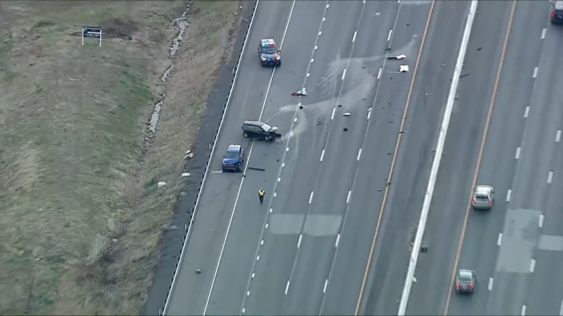 Multi-vehicle crash closes Route 1 southbound lanes at the Pa. Turnpike
