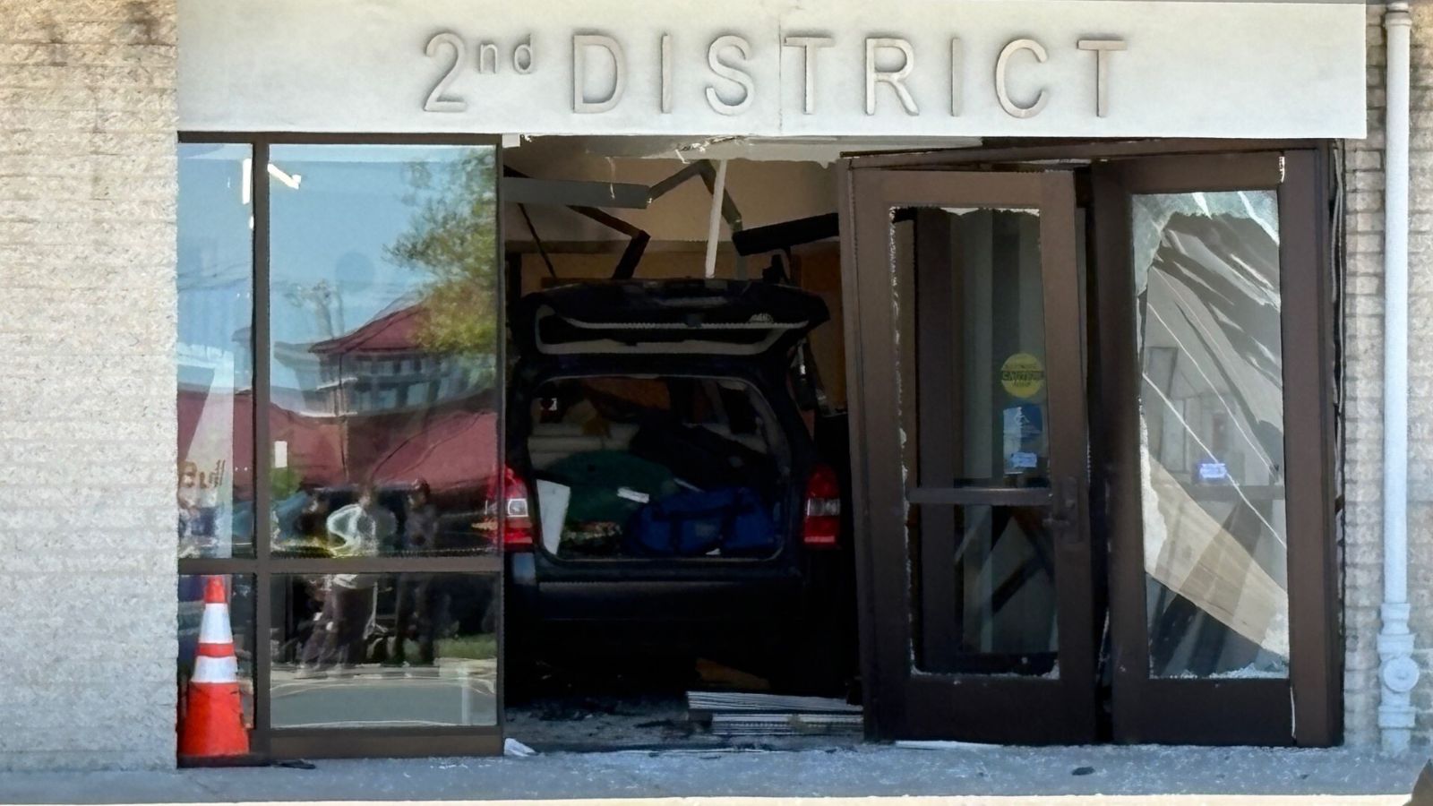 Driver identified after deliberately crashing vehicle into  police station