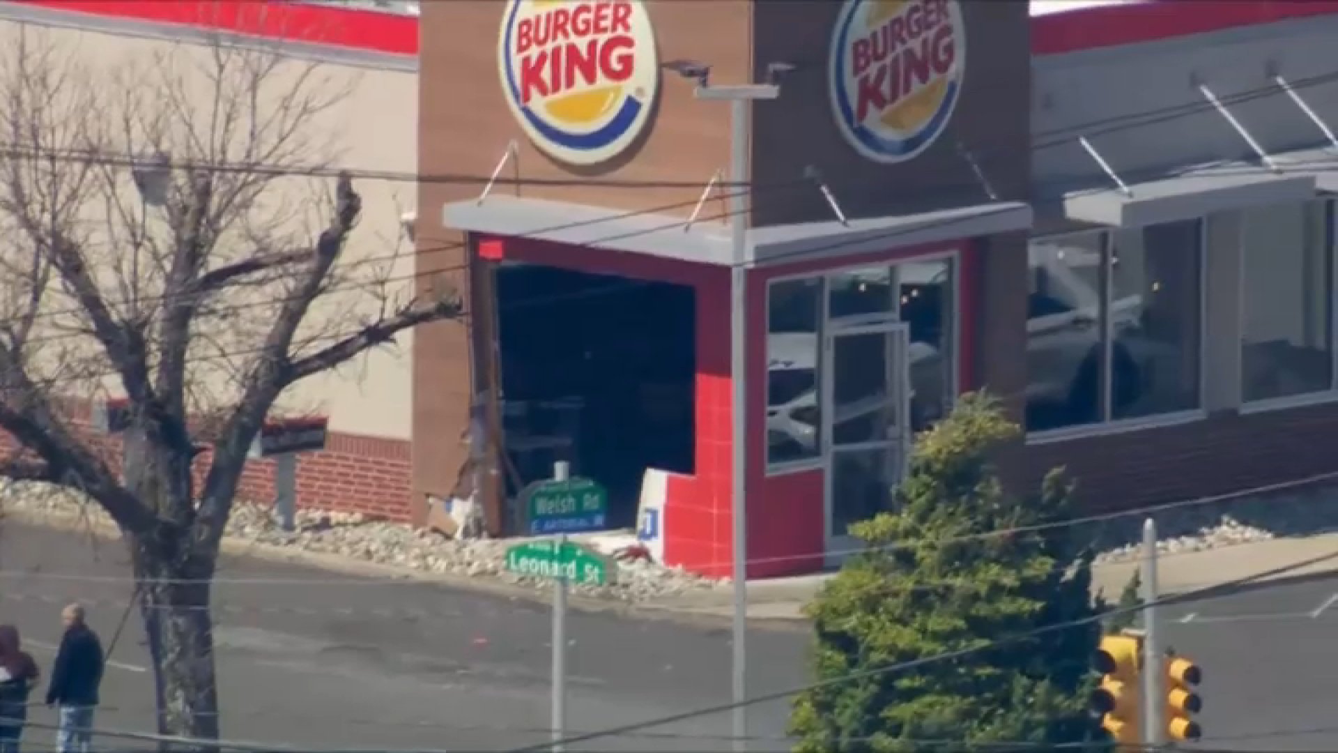 Car crashes into Burger King on Welsh Road in Northeast Philly
