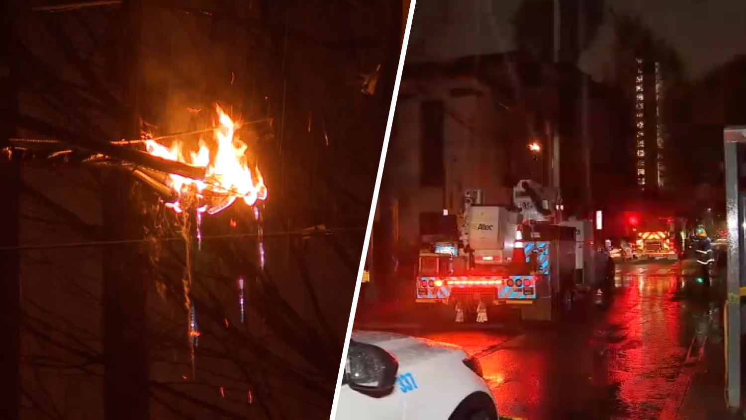 Power line catches fire in Center City, causing power outage for some