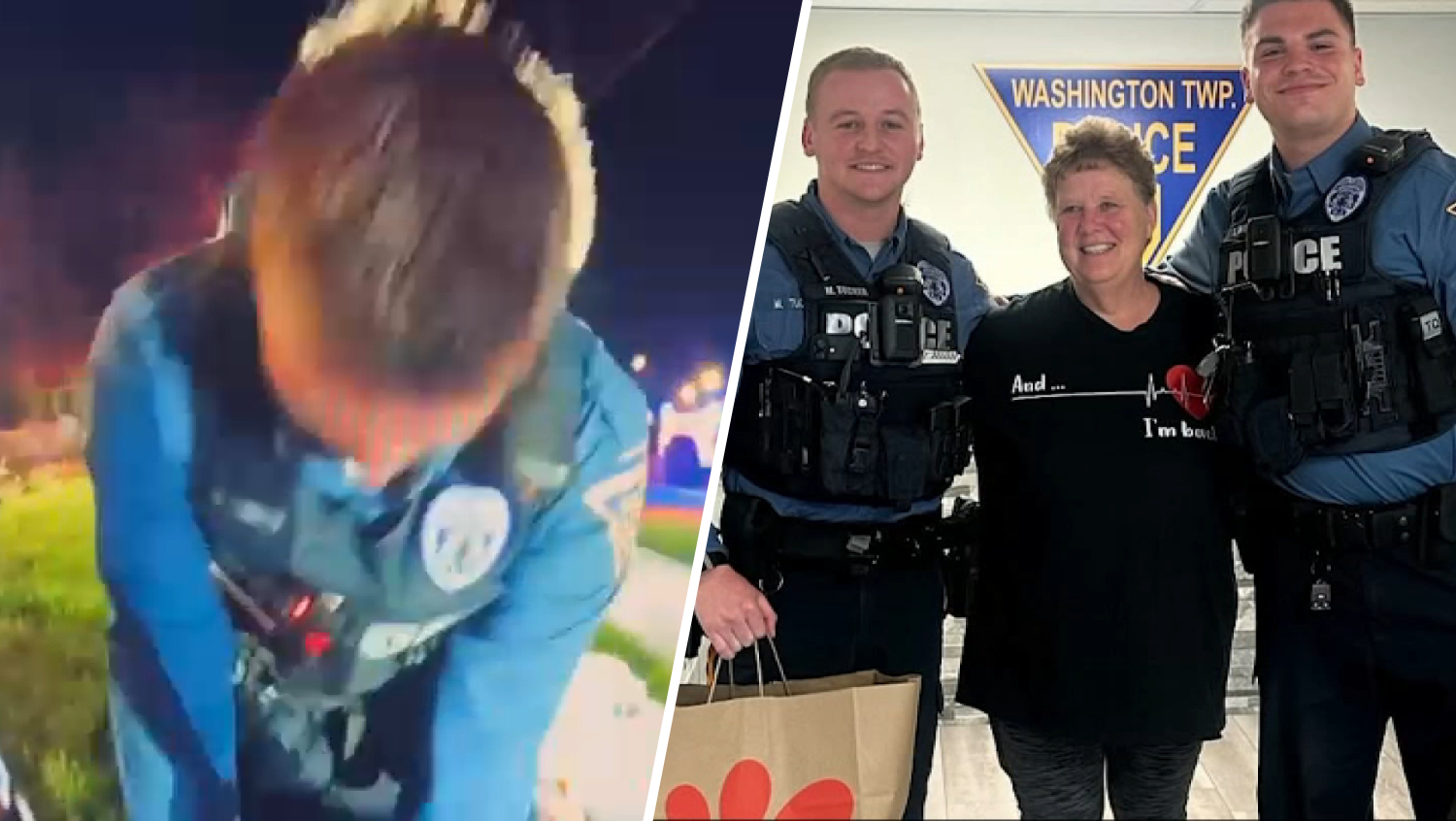 Burlington County police save woman's life on side of road, bodycam video shows