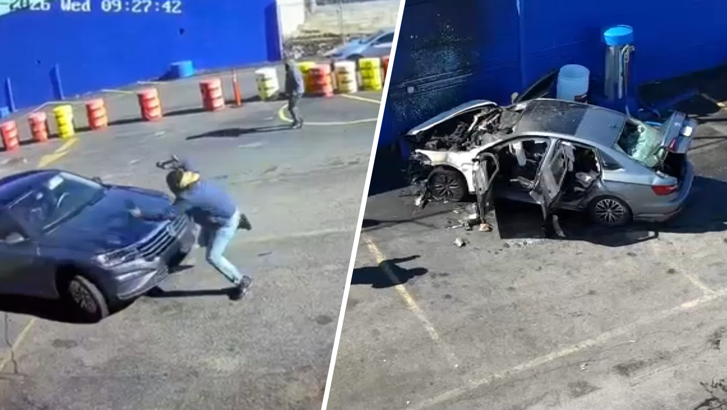 Video: Woman charged with crashing into ex-boyfriend at Philly car wash