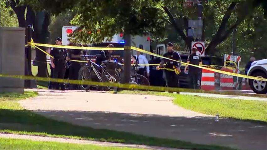First responders at the scene of a shooting involving a Secret Service officer near the National Mall.