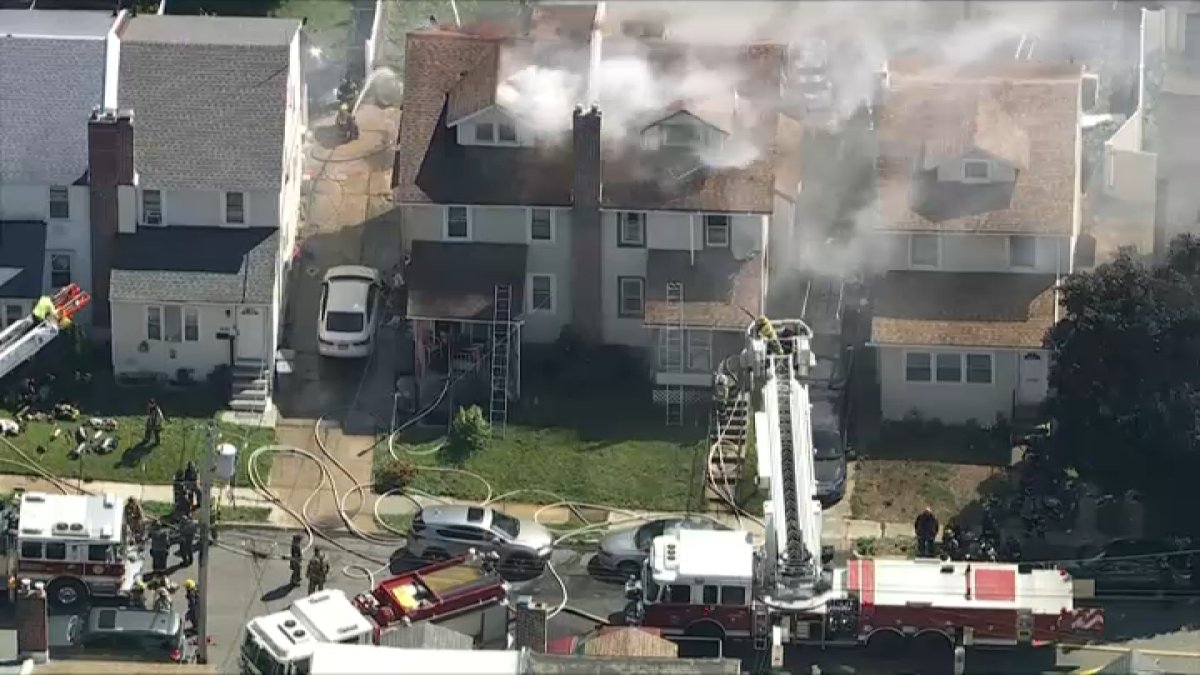 Firefighters battle house fire in Collingdale