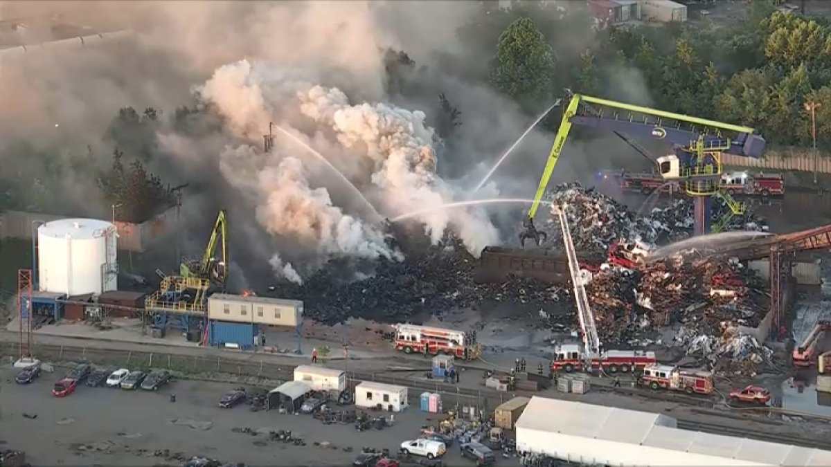 Crews monitoring hotspots after containing fire at Camden recycling facility