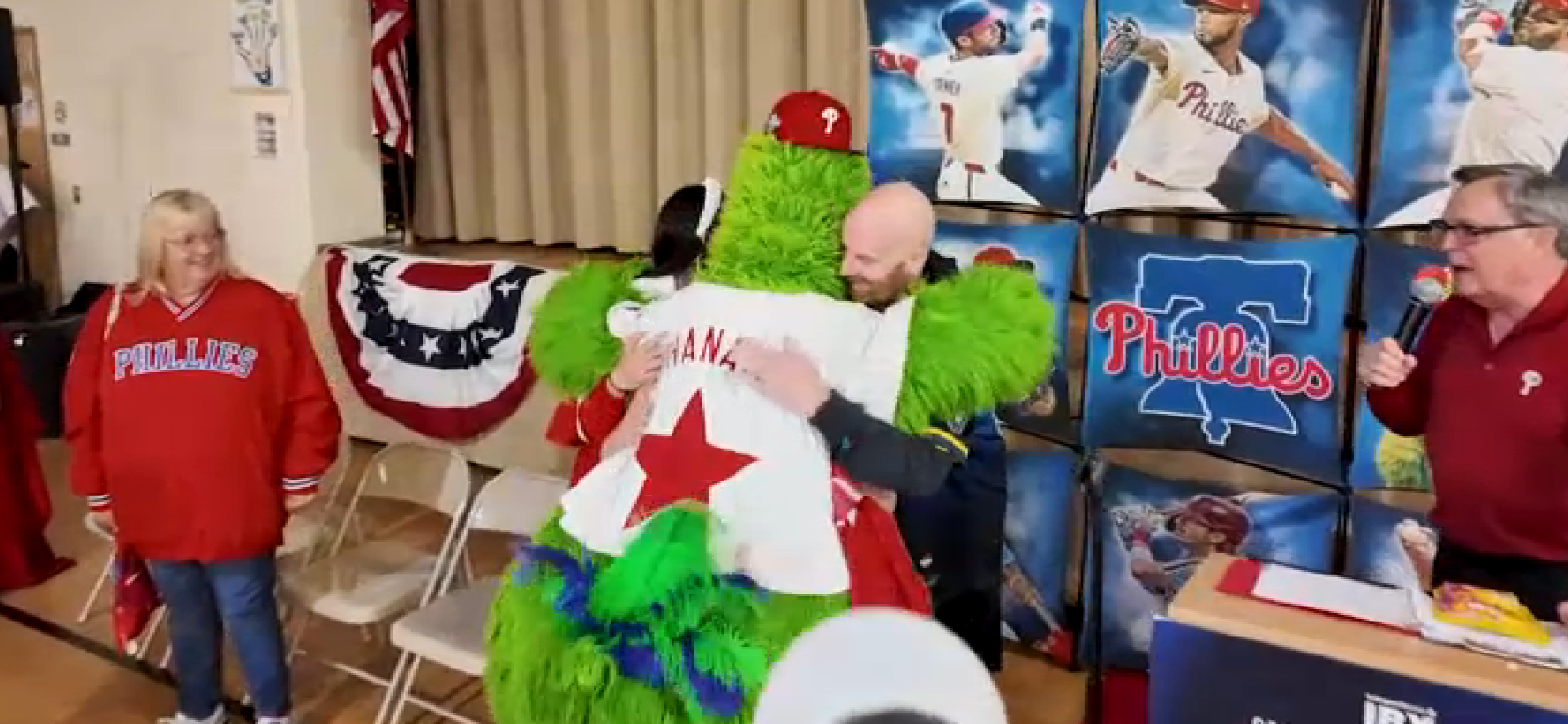 Phillies, school community surprise beloved teacher battling rare form of cancer