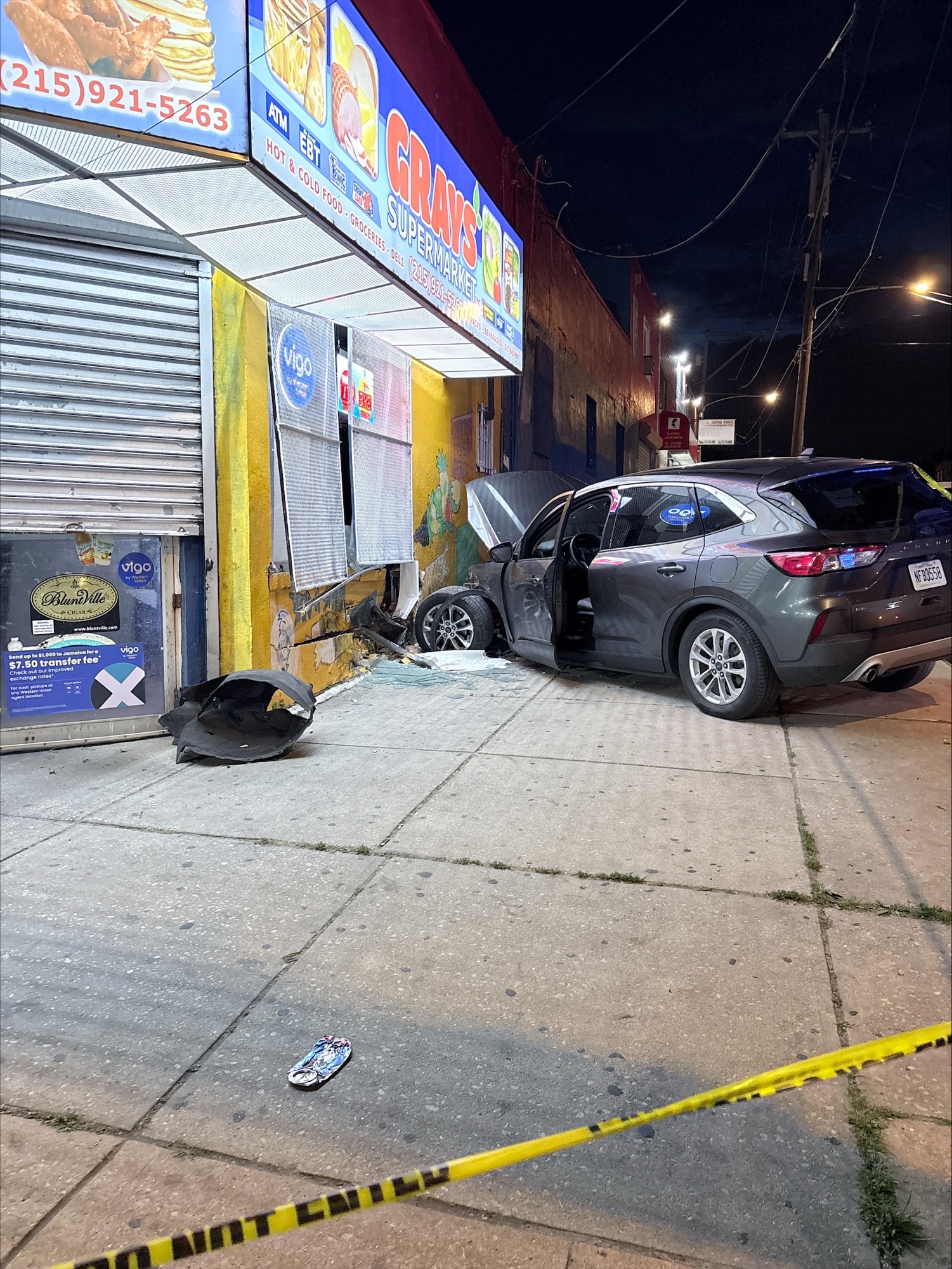 Car crashes into convenience store in Southwest Philly on Saturday night