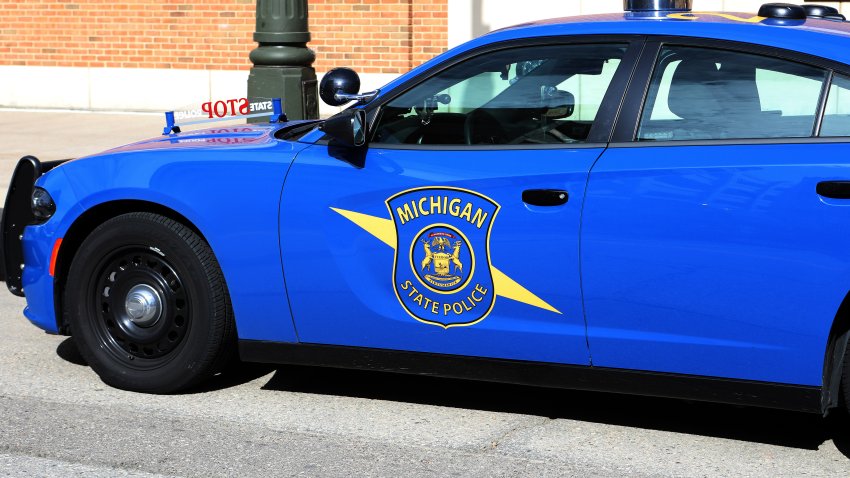 DETROIT –  SEPTEMBER 27:  A Michigan State Police vehicle sits parked outside Comerica Park in Detroit, Michigan on September 27, 2019.  (Photo By Raymond Boyd/Getty Images)