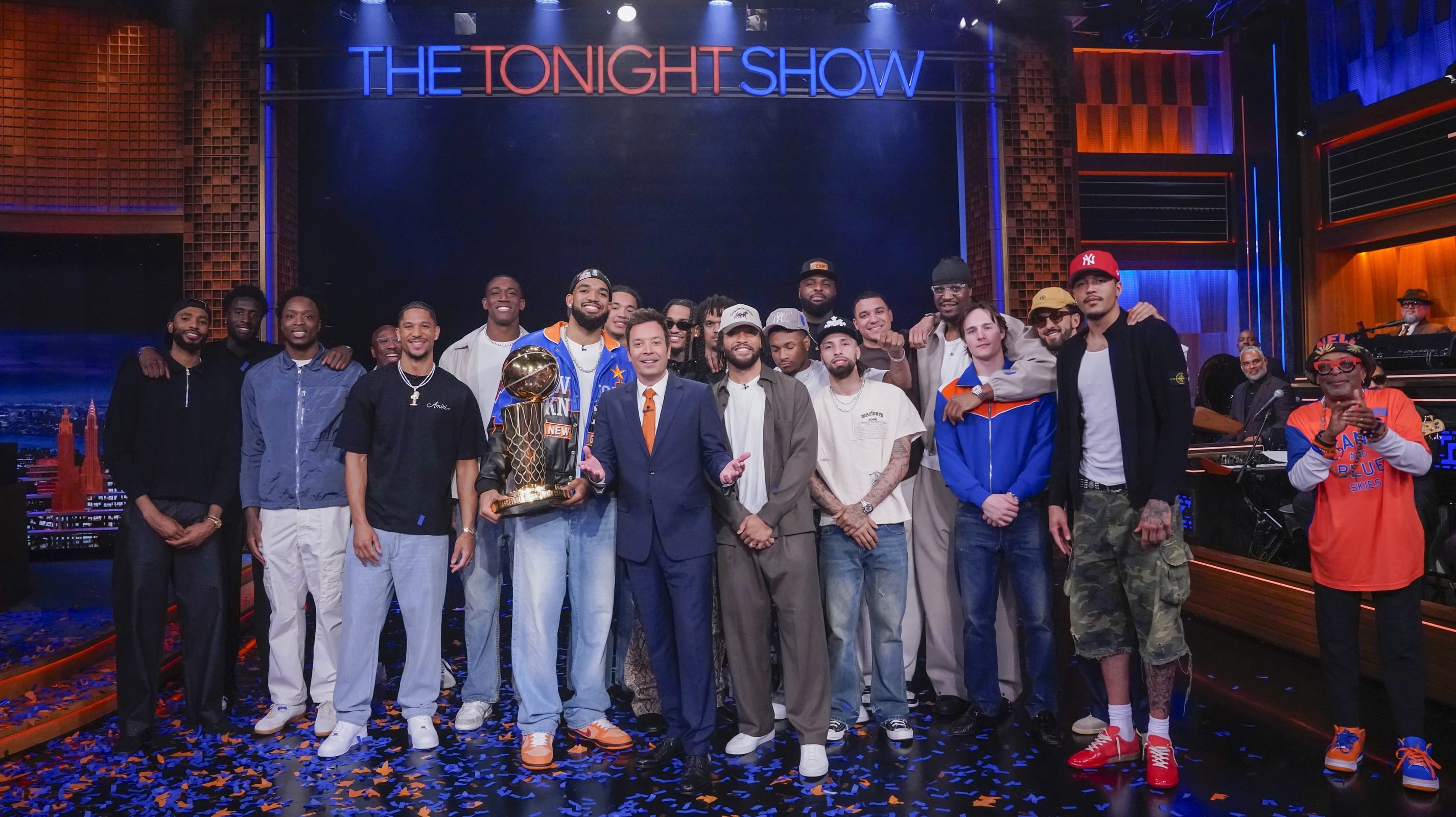Knicks appear on ‘Tonight Show' as Fallon raises championship memento to rafters
