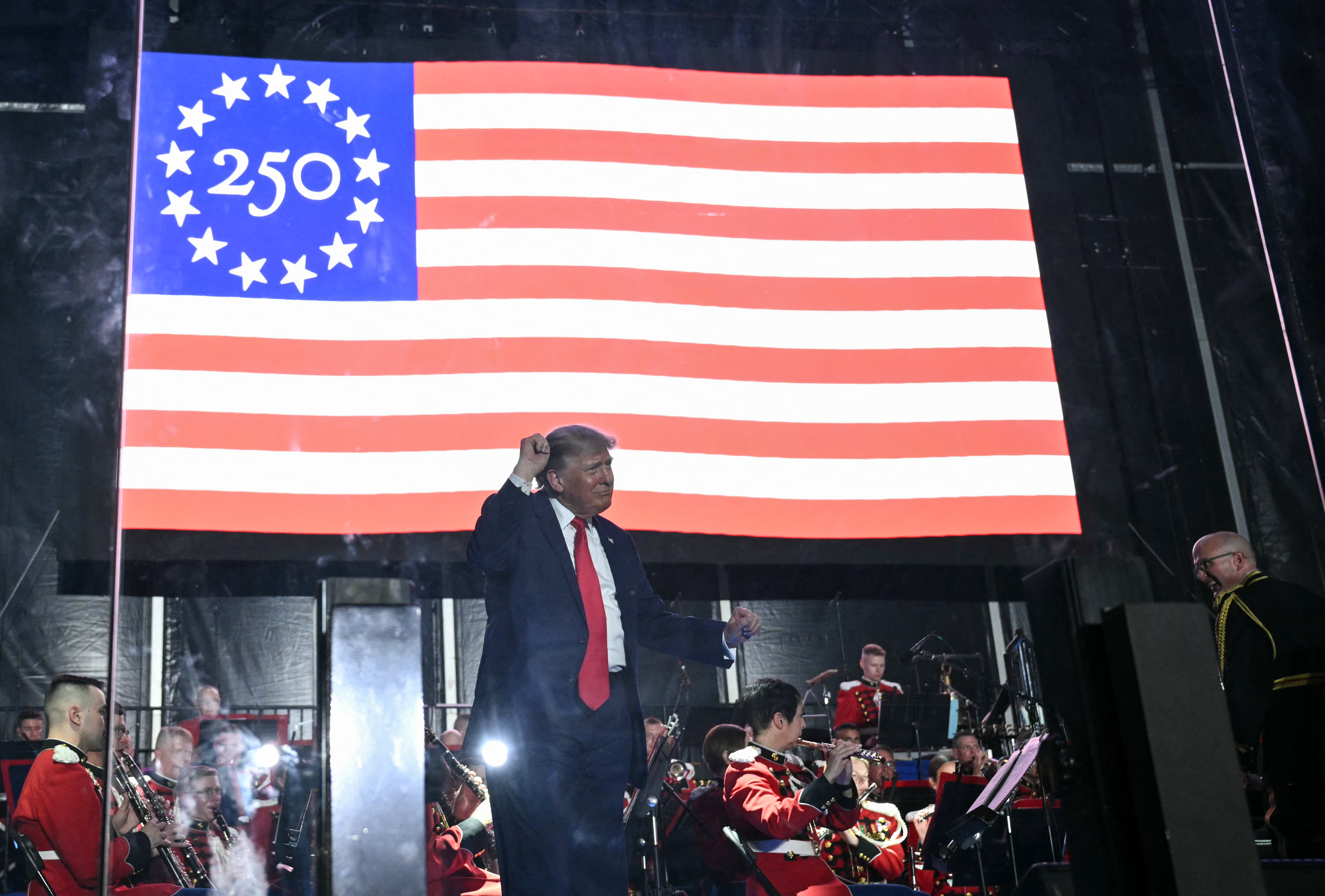 Trump kicks off the Great American State Fair after musicians pulled out