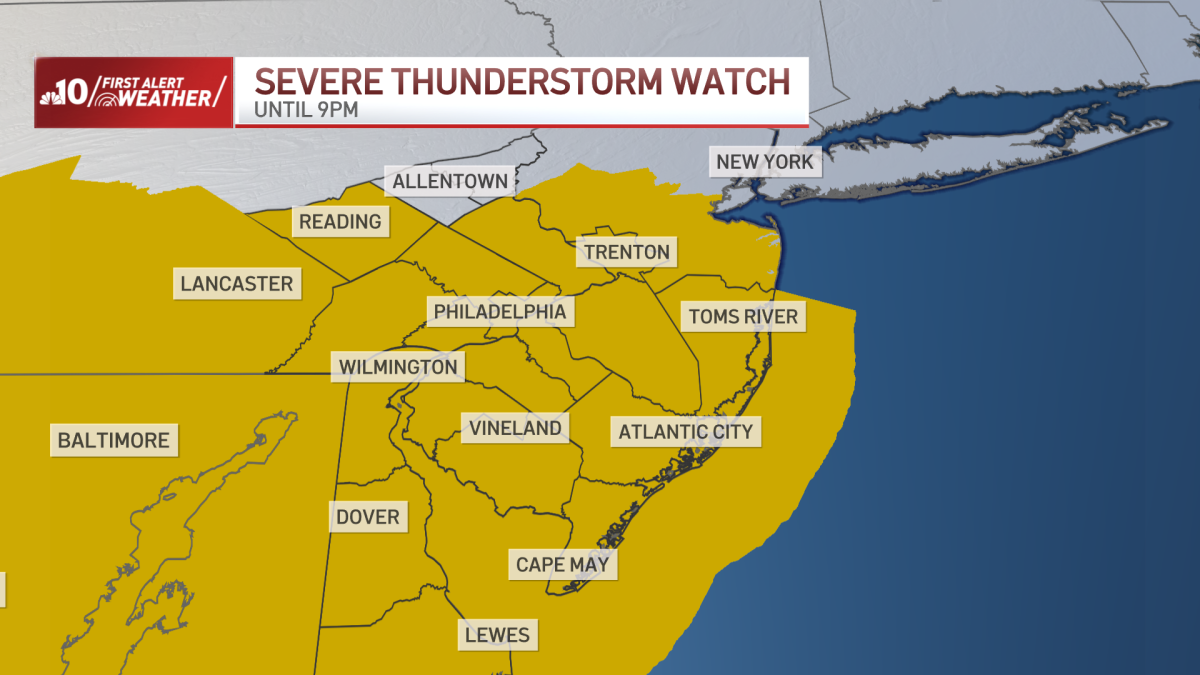 Live updates: First Alert for severe thunderstorms in Philly region