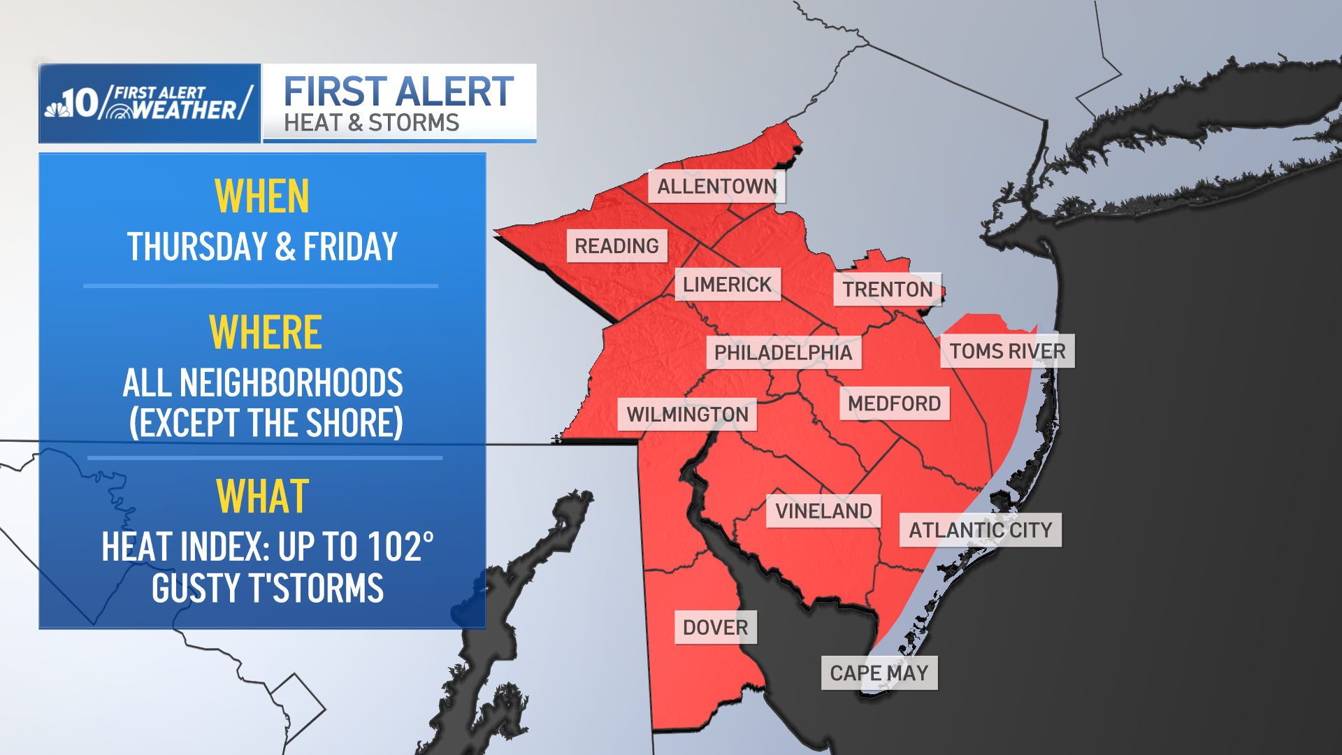 First Alert: Dangerous heat, severe storms to hit the Philly region