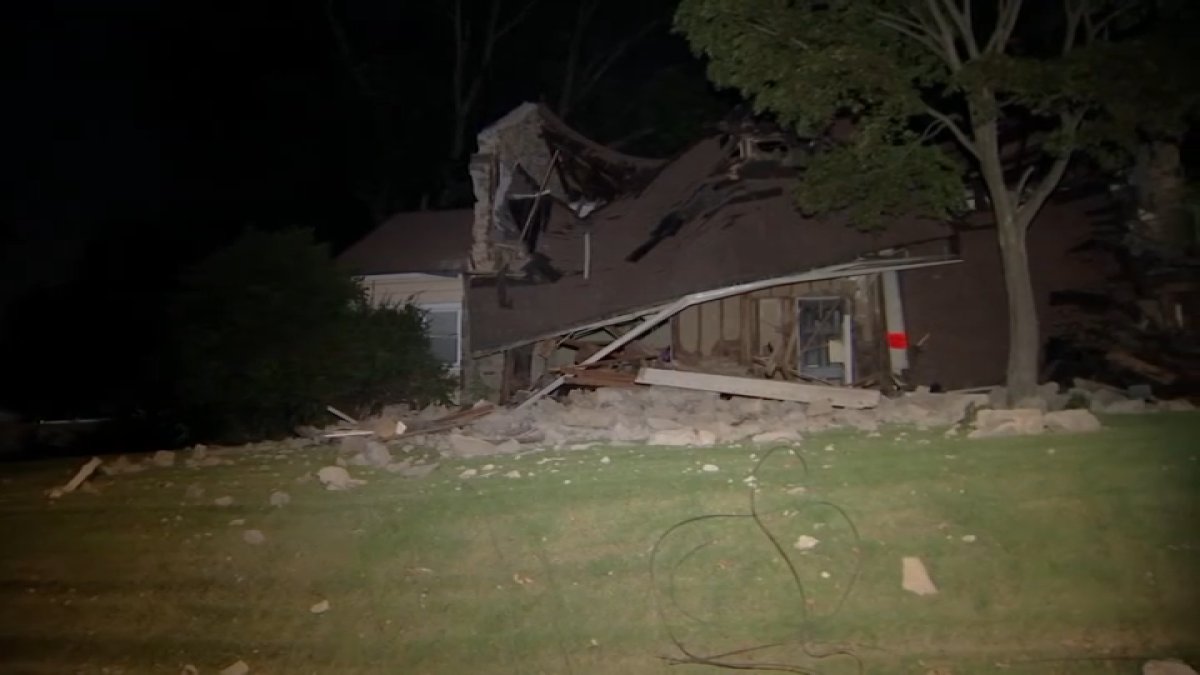 Crews respond after house collapses in Philadelphia's Wynnefield neighborhood