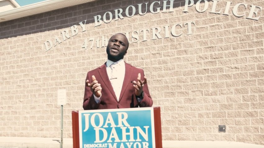 Darby Borough Mayor Joar Dahn seen in a video on a website for his mayoral campaign.