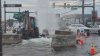 Water gushes out and floods street in Philly's Olney section Saturday night