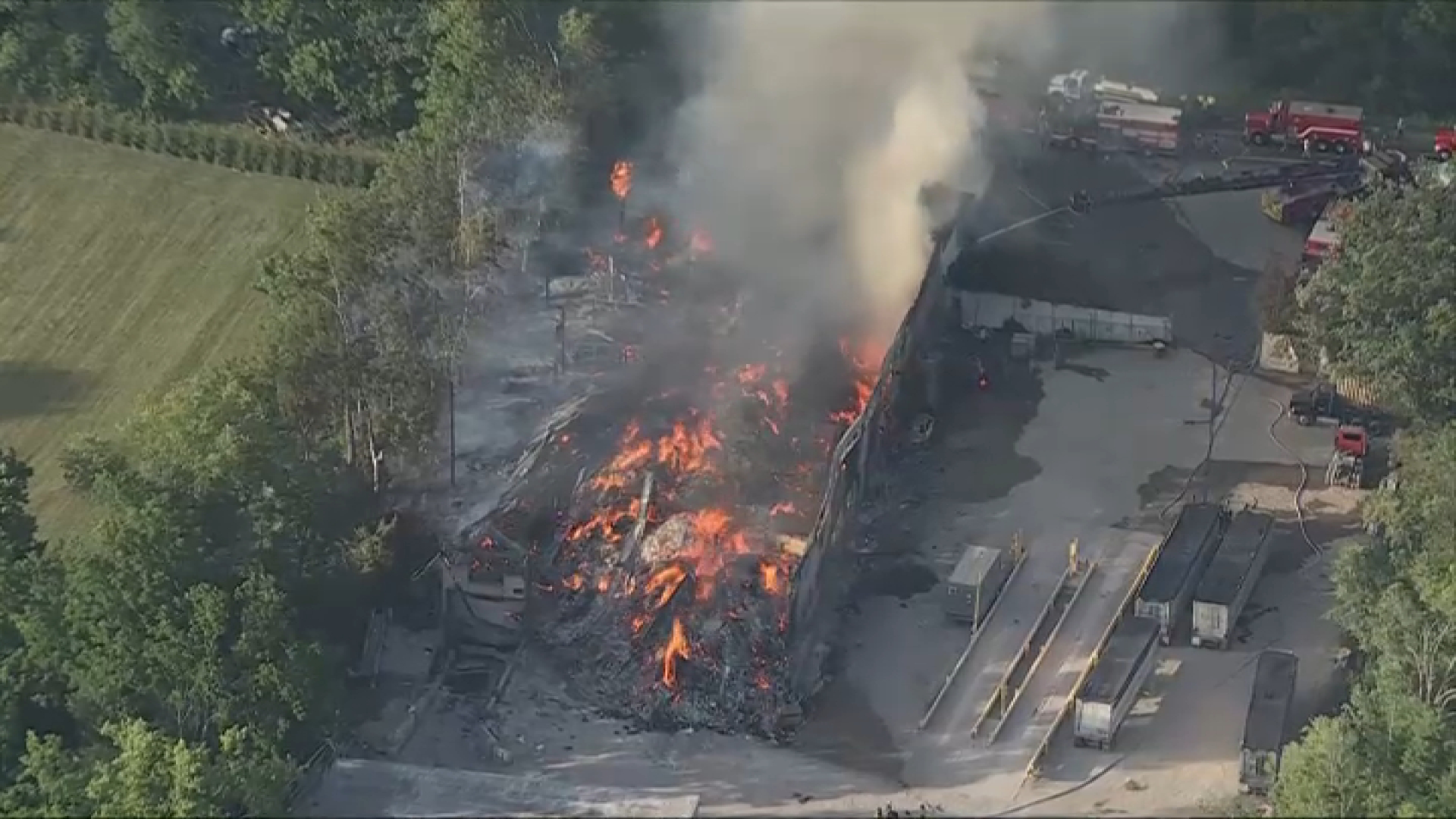 Building gutted by large fire at Bucks County recycling facility ...