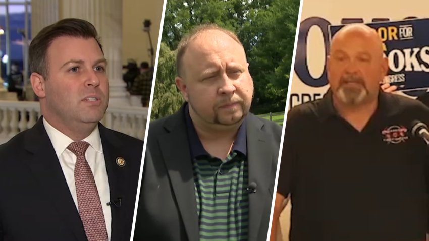 Republican U.S. Rep. Ryan Mackenzie, Green Party candidate Andrew Tupone, Democratic candidate Bob Brooks