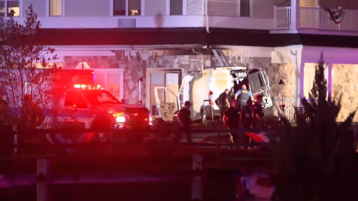 Fiery crash causes evacuation of NJ senior living complex