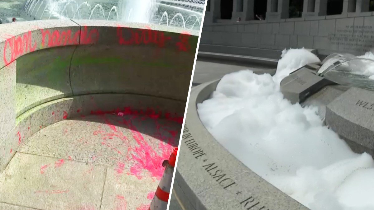 'Clean hands, dirty money:' Washington, D.C., World War II Memorial vandalized