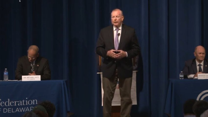 Republican Joseph Arminio was removed from a candidates forum on Thursday after he repeatedly misgendered Democratic Delaware Congresswoman Sarah McBride. 