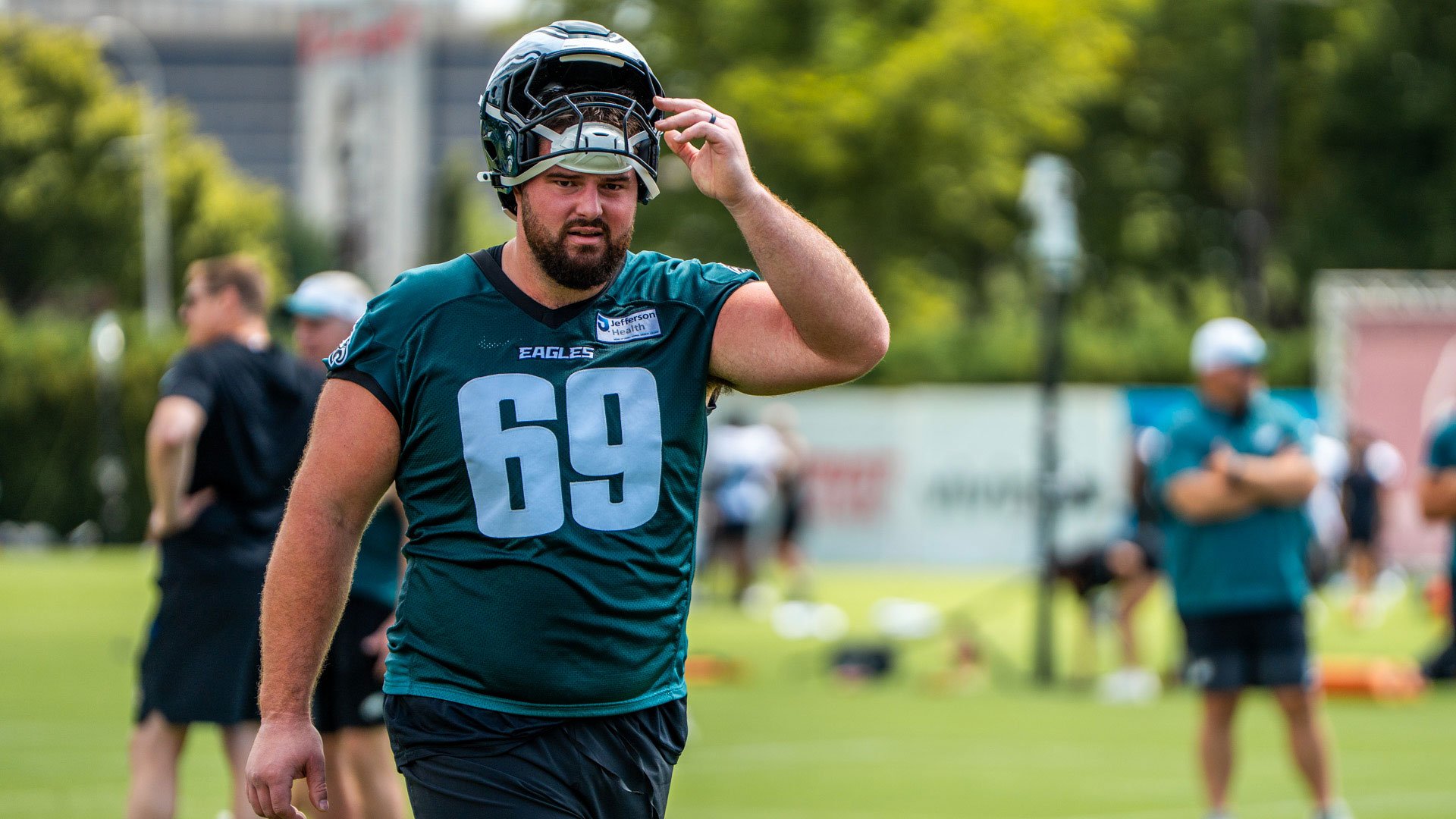 Eagles placing starting guard Landon Dickerson on IR