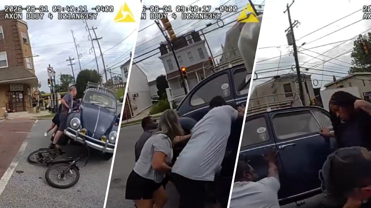 Watch: Good Samaritans rescue e-bike rider who was struck by car in Delco