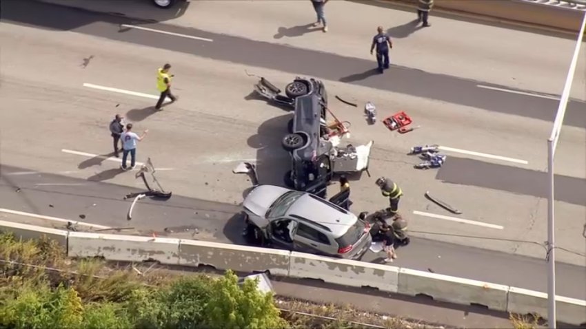 A crash along I-95 southbound at Aramingo Avenue caused traffic to slowdown through one lane on Friday.