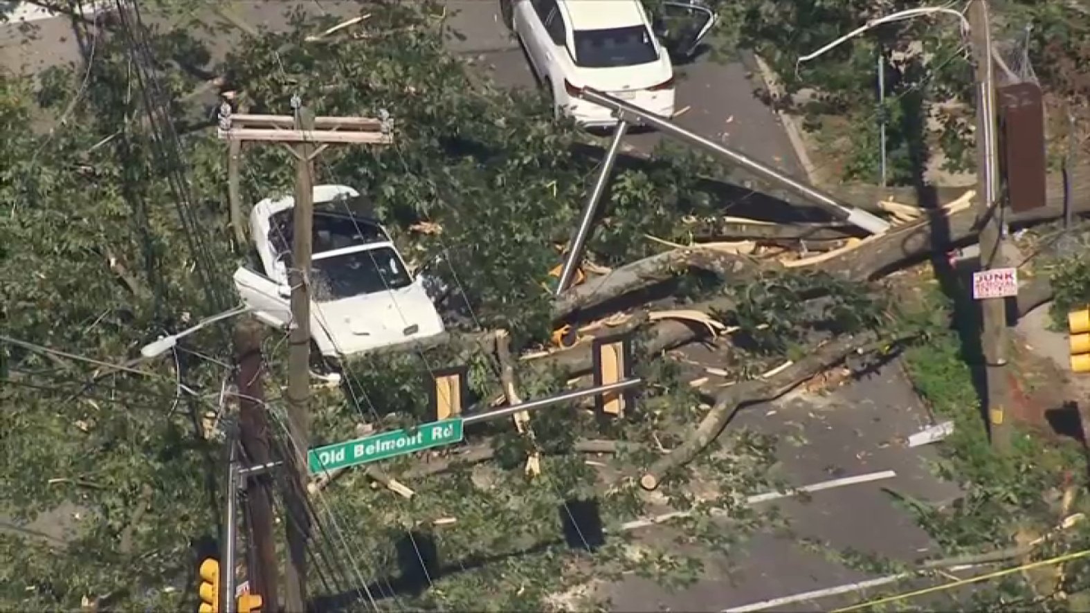 Tree Rt Massive tree falls onto two cars in Montgomery County injuring 2 ...