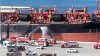 Crews battle barge fire at Port of Paulsboro in Gloucester County, New Jersey