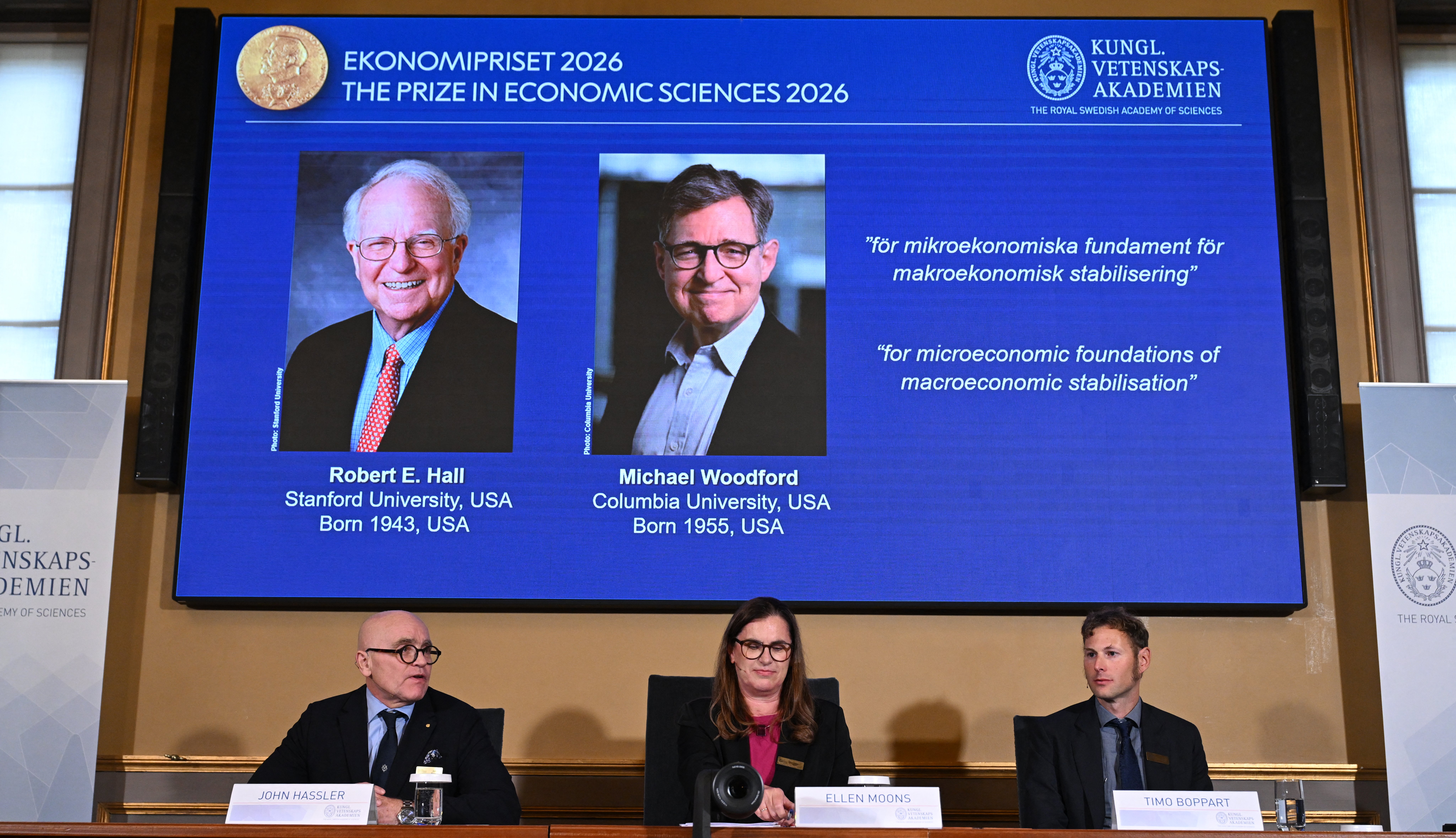 Robert E. Hall and Michael Woodford win Nobel memorial prize in economics