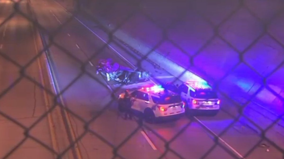 Overturned vehicle crash closes Route 1 northbound at Broad Street