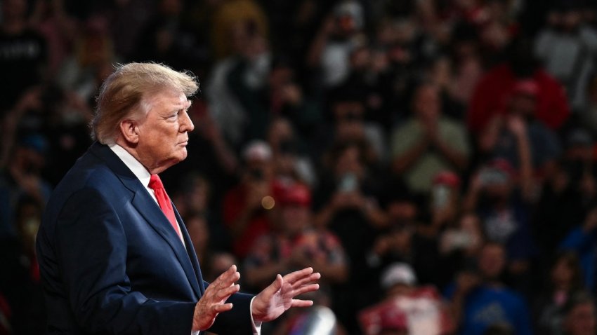 U.S. President Donald Trump arrives to speak during a campaign rally at F&M Bank Arena in Clarksville, Tennessee on O...