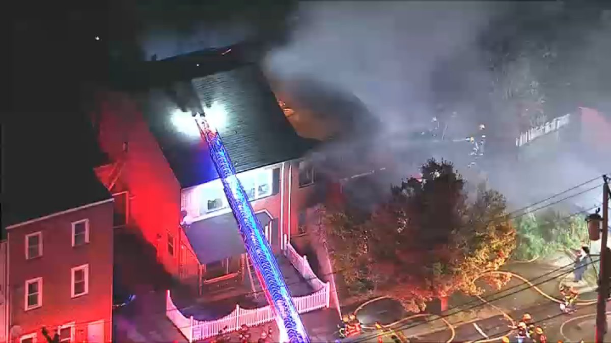 Crews battle house fire in North Philadelphia