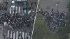 Pro-Palestinian protesters march through Center City on Wednesday evening