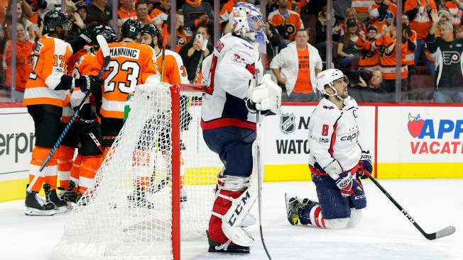 flyers eat up capitals with 1982 like goal frenzy in home opening nbc caps flyers