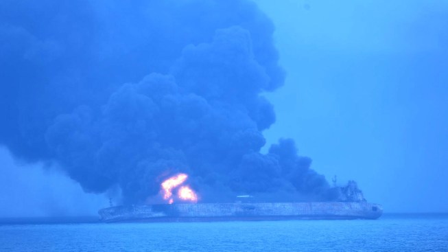 Iran Oil Tanker Explodes Sinks off China With No Survivors